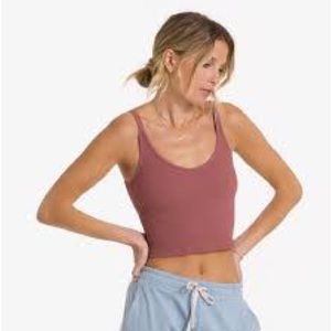 VUORI WOMEN'S RIB CROP TANK ROSEWOOD pink size large NWT